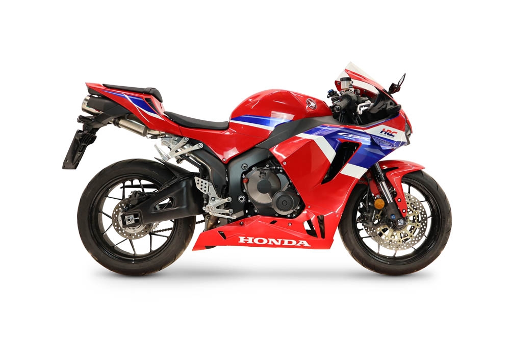 GPR pot echappement compatible avec Honda Cbr 600 Rr 2024-2026, M3 Titanium Natural, Pot échappement racing, avec les tuyaux de liaison, article sans homologation 