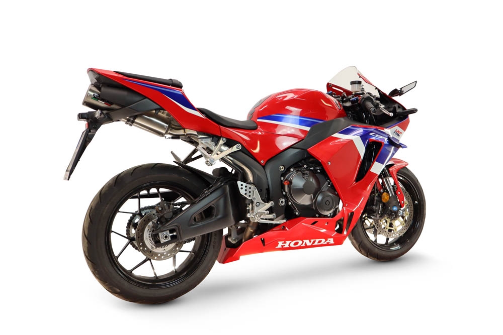 GPR pot echappement compatible avec Honda Cbr 600 Rr 2024-2026, M3 Titanium Natural, Pot échappement racing, avec les tuyaux de liaison, article sans homologation 
