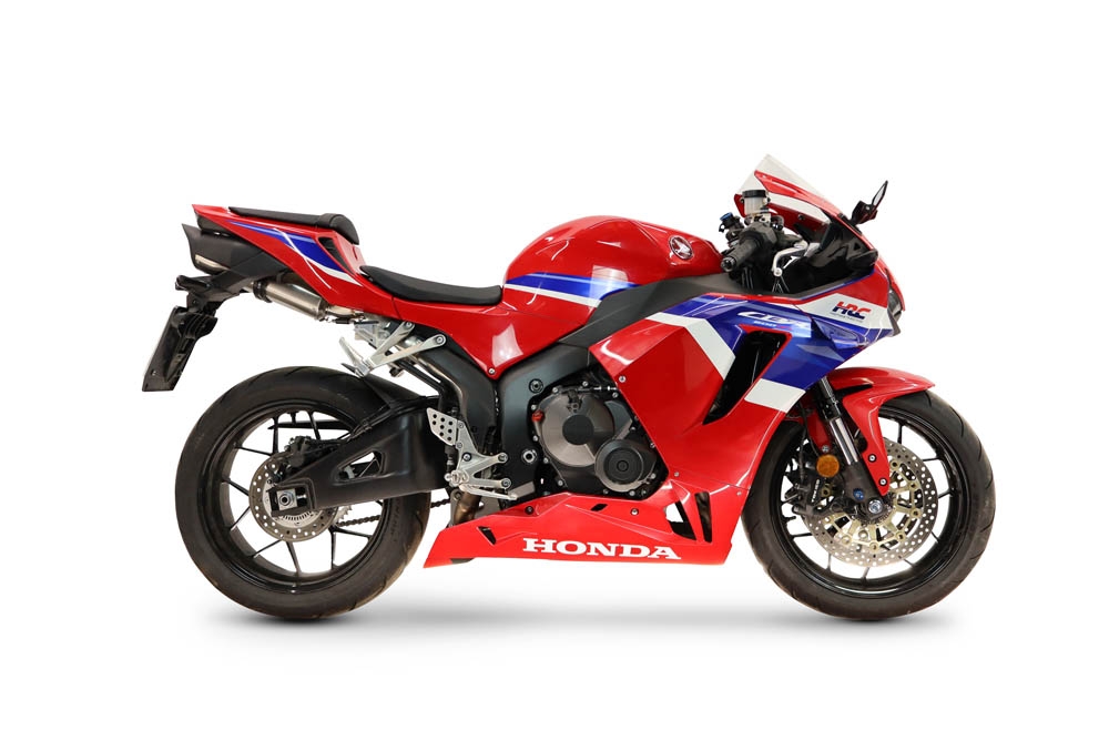 GPR pot echappement compatible avec Honda Cbr 600 Rr 2024-2026, Tiburon Titanium, Pot d'échappement complet racing, compris de collecteur et db killer amovible, sans homologation 