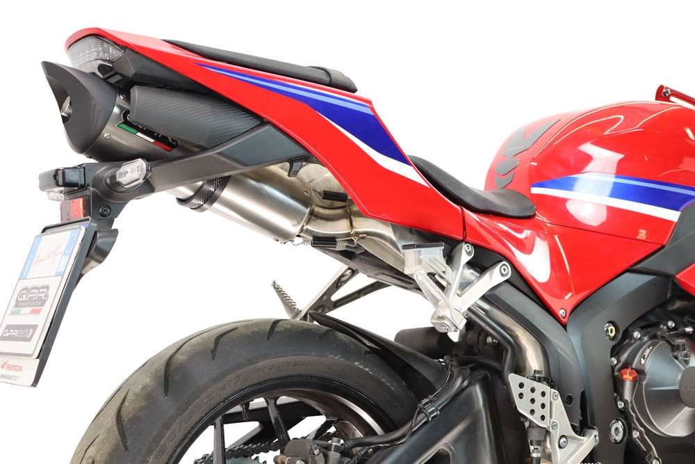 GPR pot echappement compatible avec Honda Cbr 600 Rr 2024-2026, Tiburon Titanium, Pot d'échappement complet racing, compris de collecteur et db killer amovible, sans homologation 