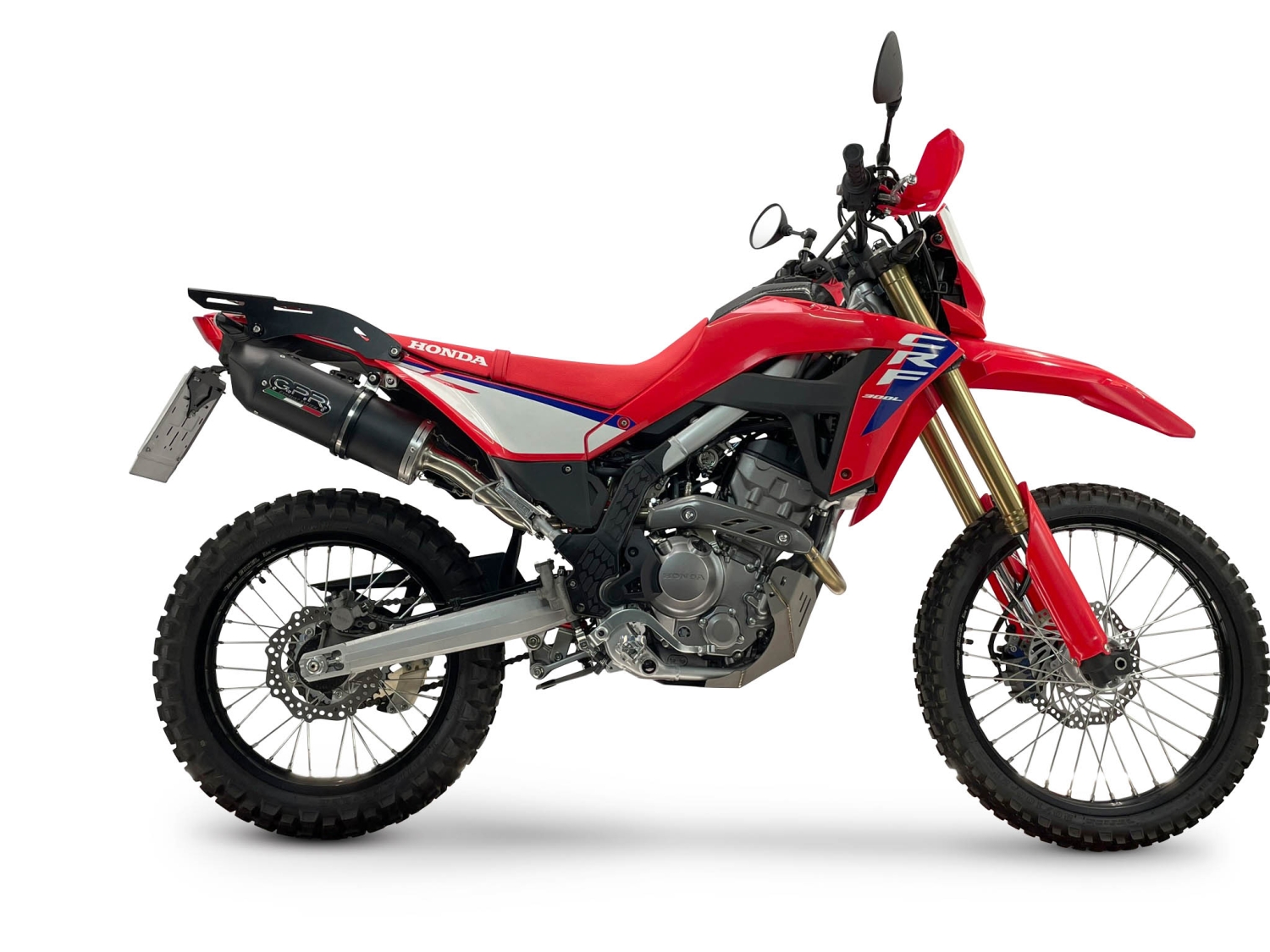 GPR pot echappement compatible avec Honda Crf 300 L - Rally 2025-2026, Furore Nero, Pot echappement racing,silencieux avec db killer et des tuyaux de liaison sans homologation 