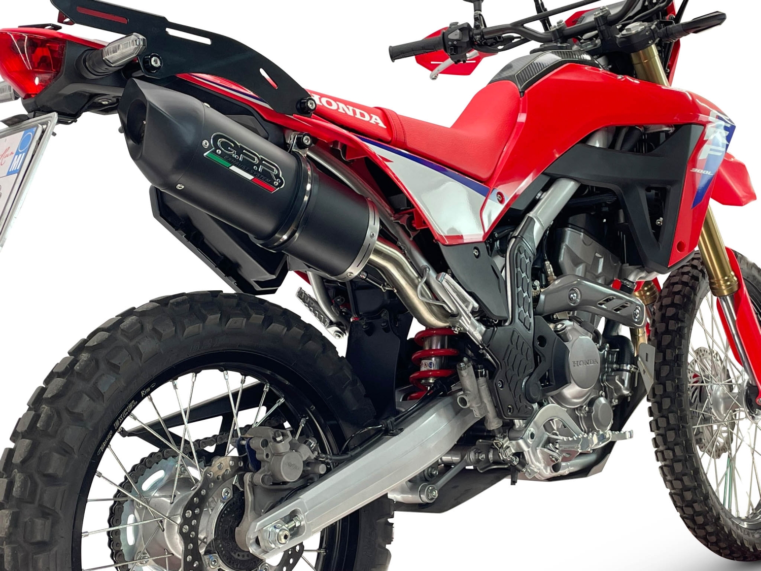 GPR pot echappement compatible avec Honda Crf 300 L - Rally 2025-2026, Furore Nero, Pot echappement racing,silencieux avec db killer et des tuyaux de liaison sans homologation 
