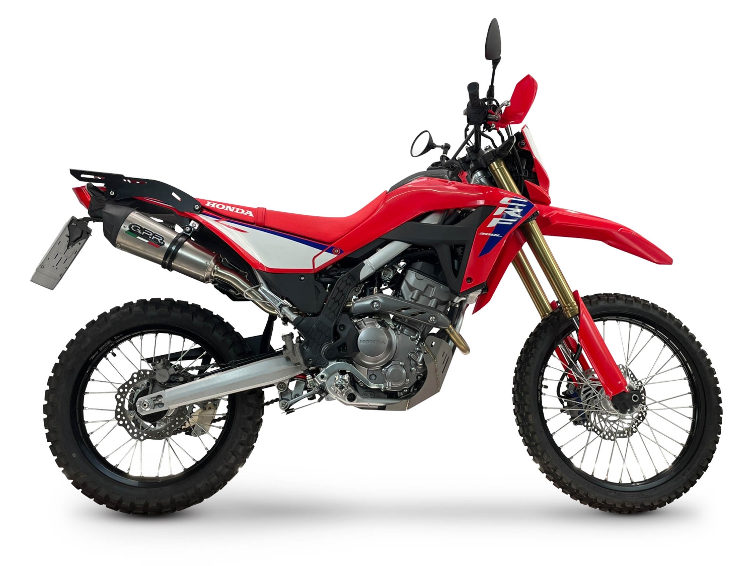 GPR pot echappement compatible avec Honda Crf 300 L - Rally 2025-2026, New Grand Prix Evo Titanium, Pot echappement racing,silencieux avec db killer et des tuyaux de liaison sans homologation 