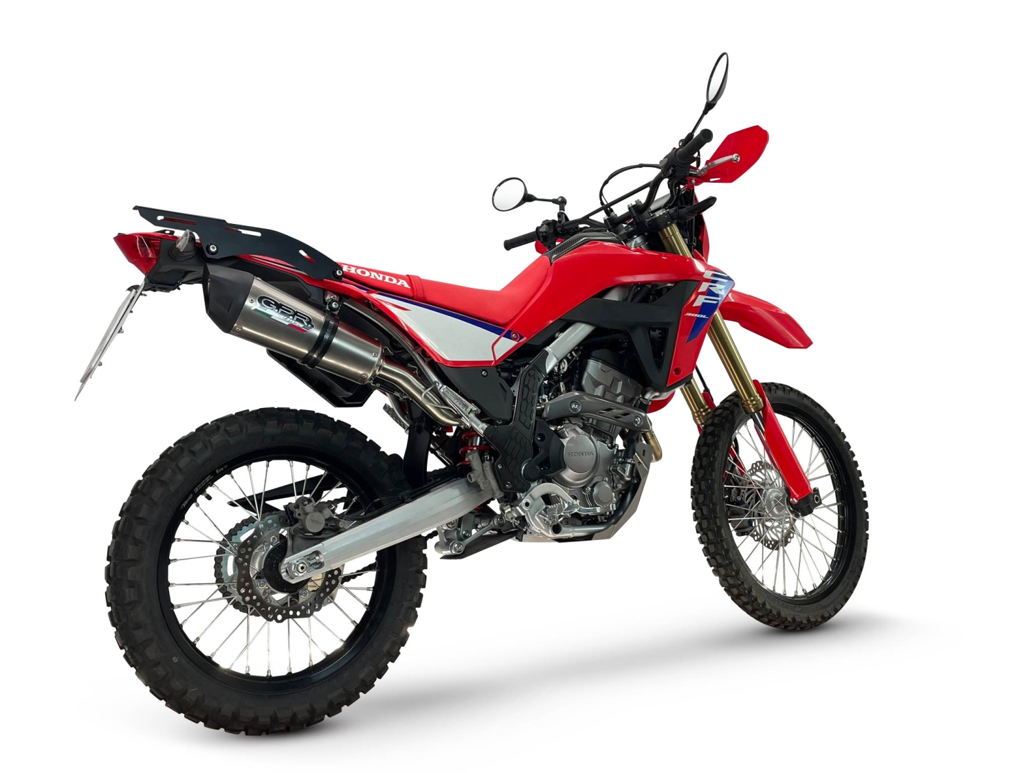 GPR pot echappement compatible avec Honda Crf 300 L - Rally 2025-2026, New Grand Prix Evo Titanium, Pot echappement racing,silencieux avec db killer et des tuyaux de liaison sans homologation 