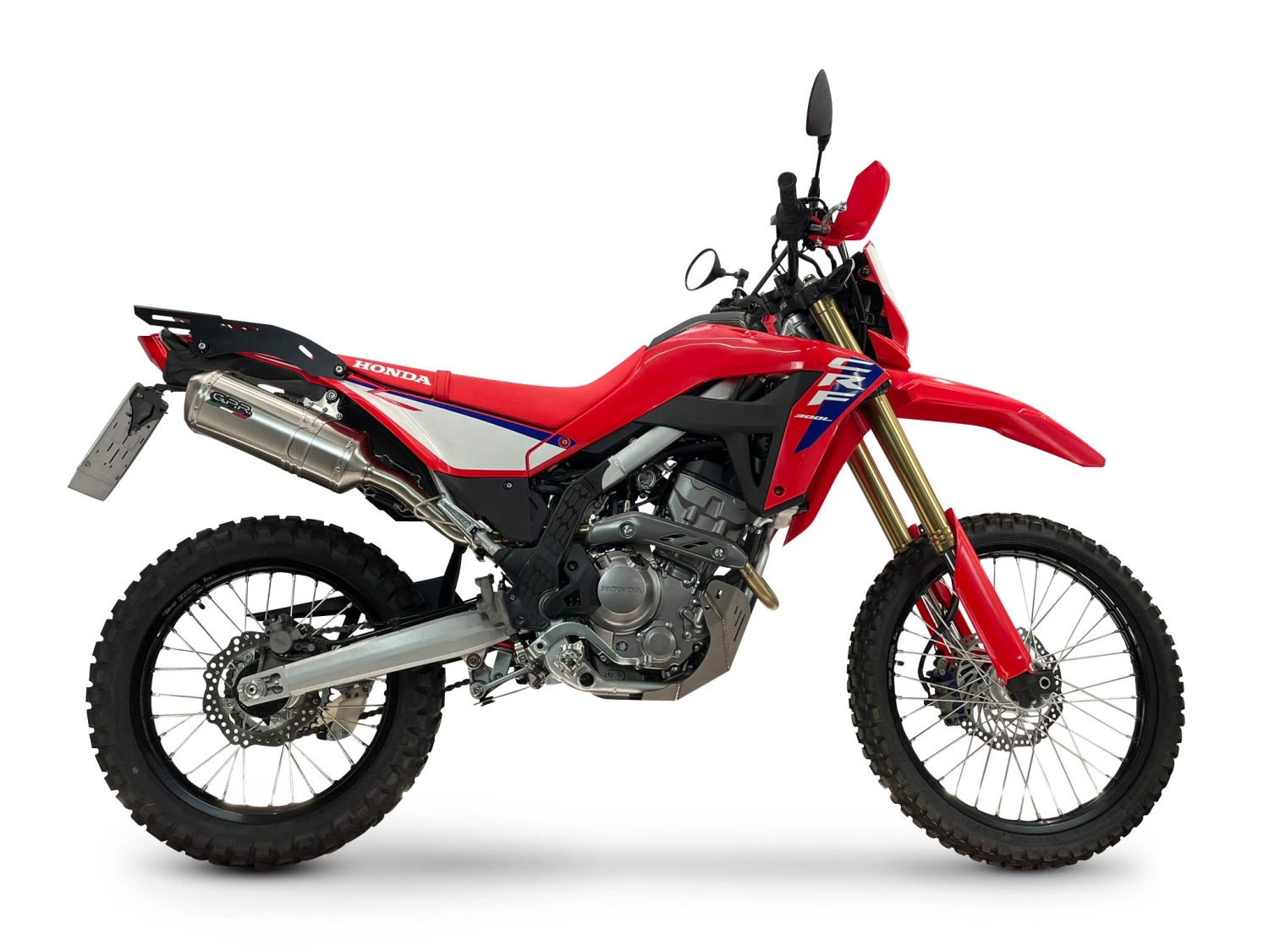 GPR pot echappement compatible avec Honda Crf 300 L - Rally 2025-2026, Satinox, Échappement légal, homologué,silencieux avec catalyseur, db killer amovible et tuyau de liaison spécifique 