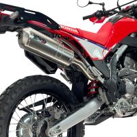 GPR pot echappement compatible avec Honda Crf 300 L - Rally 2025-2026, Satinox, Échappement légal, homologué,silencieux avec catalyseur, db killer amovible et tuyau de liaison spécifique 