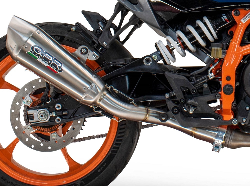 Exhaust compatible with Husqvarna Vitpilen 125 2024-2025, GP-Revo Titanium, Slip-on exhaust including removable db killer and link pipe, EPA-compliant 