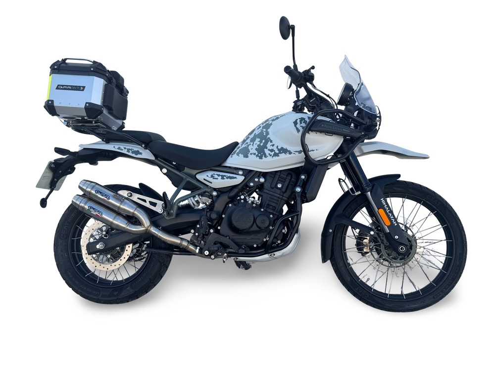 GPR pot echappement compatible avec Royal Enfield Guerrilla 450  2024-2025, Deeptone Duplex, Paire de pot d'échappement homologuées, livrées avec db killer amovible et raccords spécifiques 