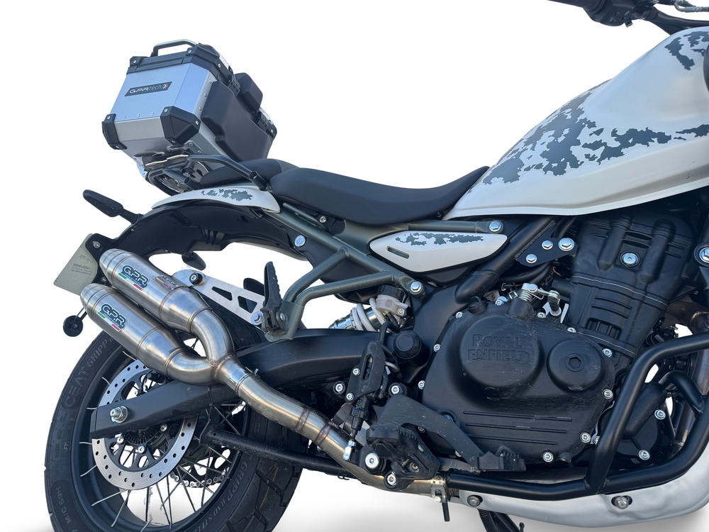 GPR pot echappement compatible avec Royal Enfield Guerrilla 450  2024-2025, Deeptone Duplex, Paire de pot d'échappement homologuées, livrées avec db killer amovible et raccords spécifiques 