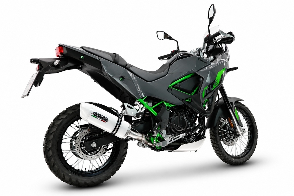 GPR pot echappement compatible avec Kawasaki KLE 500 2026-2027, Albus Ceramic, Échappement légal, homologué,silencieux avec db killer amovible et tuyau de liaison spécifique 