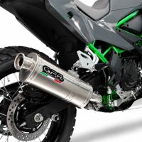 GPR pot echappement compatible avec Kawasaki KLE 500 2026-2027, Dune Triovale Titanio, Échappement légal, homologué,silencieux avec db killer amovible et tuyau de liaison spécifique 