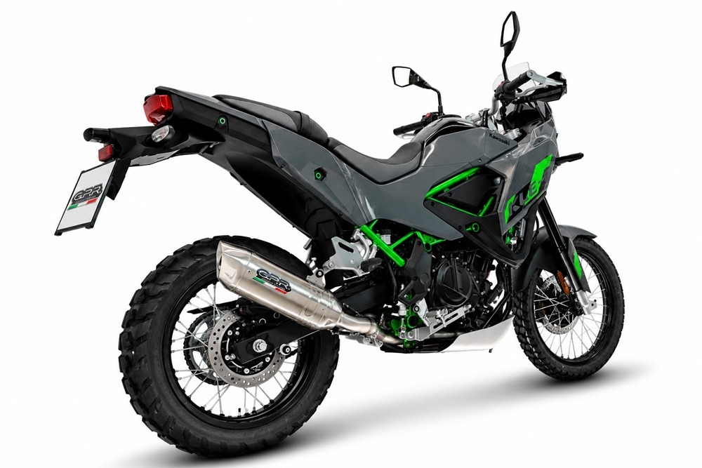 GPR pot echappement compatible avec Kawasaki KLE 500 2026-2027, Furore-X Acciaio Inox, Échappement légal, homologué,silencieux avec db killer amovible et tuyau de liaison spécifique 
