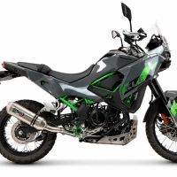 GPR pot echappement compatible avec Kawasaki KLE 500 2026-2027, PENTA ADVENTURE FULL TITANIUM, Échappement légal, homologué,silencieux avec db killer amovible et tuyau de liaison spécifique 