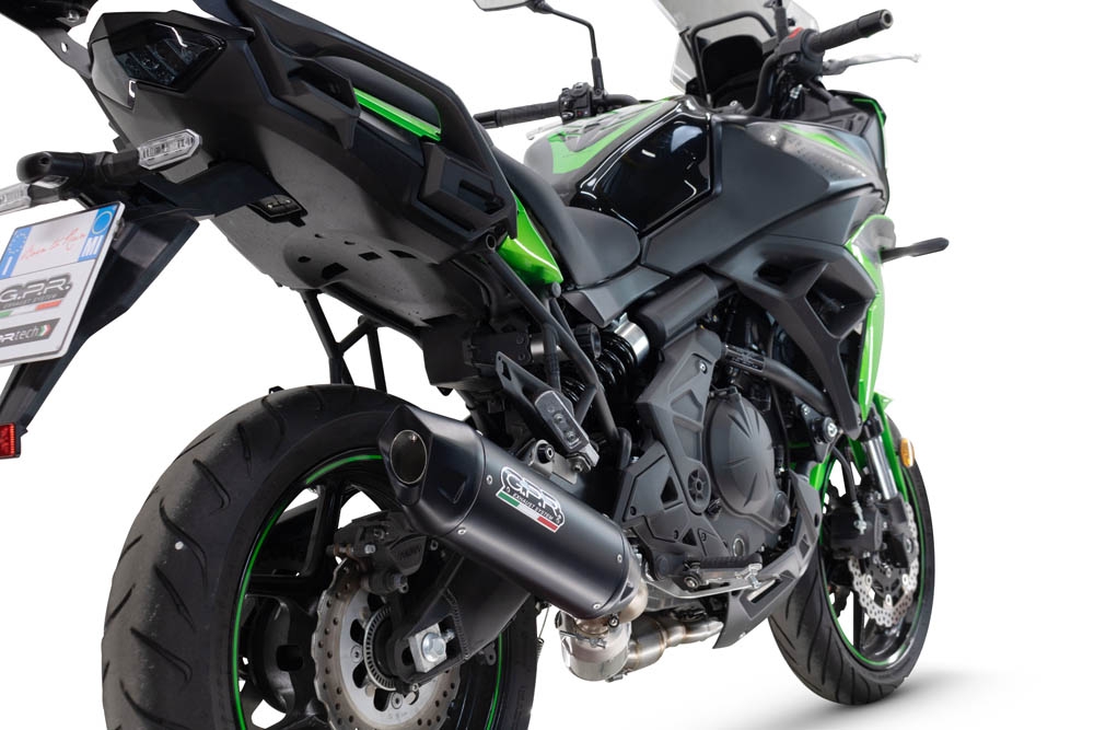 GPR exhaust compatible with  Kawasaki Versys 650 2023-2025, Furore-X Titanio Nero, Full system including silencer approved for noise,db killer and catalyst, EPA-compliant compliant for inspection 