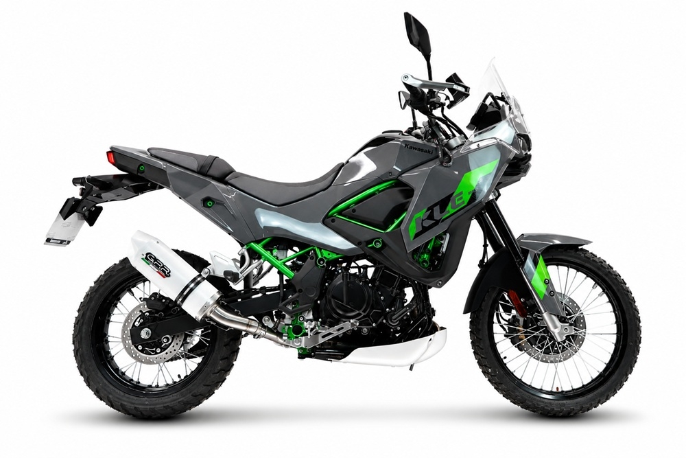 GPR pot echappement compatible avec Kawasaki KLE 500 2026-2027, Albus Ceramic, Échappement légal, homologué,silencieux avec db killer amovible et tuyau de liaison spécifique 