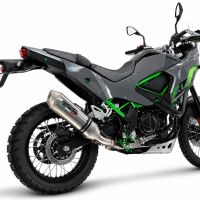 GPR pot echappement compatible avec Kawasaki KLE 500 2026-2027, PENTA ADVENTURE FULL TITANIUM, Échappement légal, homologué,silencieux avec db killer amovible et tuyau de liaison spécifique 