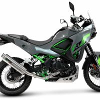 GPR pot echappement compatible avec Kawasaki KLE 500 2026-2027, Trioval, Échappement légal, homologué,silencieux avec db killer amovible et tuyau de liaison spécifique 