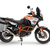 GPR TECH compatible with  Ktm Lc 8 Adventure 1050 2015/2016 e3 Paire de valises latérales en aluminium avec côté droit profilé, couleur argent avec support de valise spécifique Capacité 38 LT. + 32 LT.