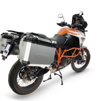 GPR TECH compatible with  Ktm Lc 8 Adventure 1190 2013/2016 e3 GPR TECH Pair of side cases aluminum made with contoured right side, silver color with specific pannier holder Capacity 38 LT. + 32 LT.