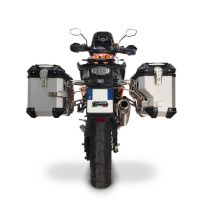 GPR TECH compatible with  Ktm Lc 8 Adventure 1190 2013/2016 e3 GPR TECH Pair of side cases aluminum made with contoured right side, silver color with specific pannier holder Capacity 38 LT. + 32 LT.
