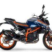 Pot echappement compatible avec Ktm Duke 390 2024-2025, GP-Revo Black Titanium, Échappement légal, homologué,silencieux avec db killer amovible et tuyau de liaison spécifique 