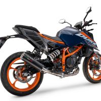 Exhaust compatible with Ktm 390 DUKE 2024-2025, M3 Black Titanium, Slip-on exhaust including removable db killer and link pipe, EPA-compliant 