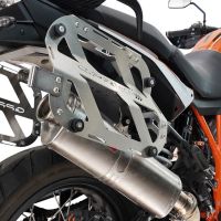GPR TECH compatible with  Ktm Lc 8 1290 Super Adv 2015/2016 e3 GPR TECH Pair of side cases aluminum made with contoured right side, black color with specific pannier holder Capacity 38 LT. + 32 LT.