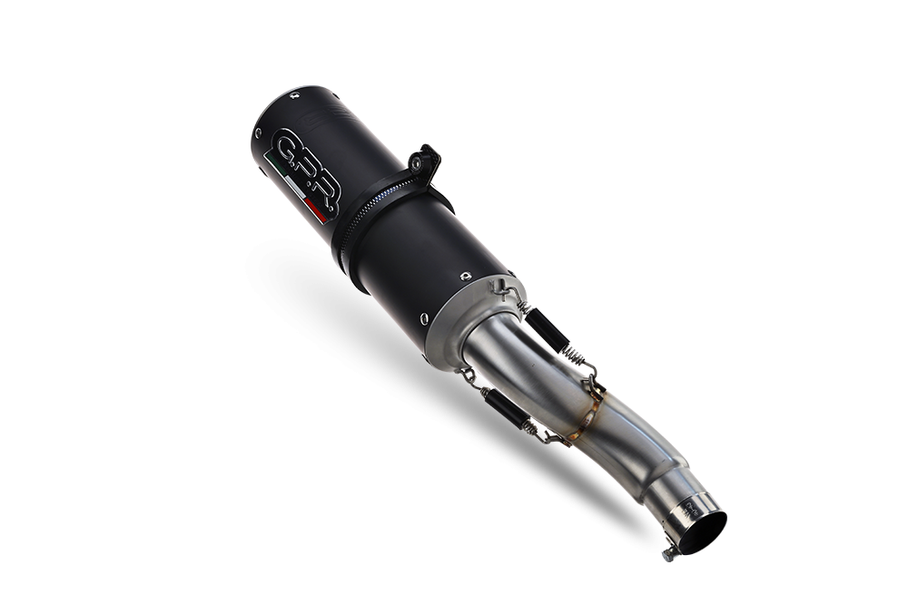 Pot echappement compatible avec Kawasaki Versys 650 2023-2025, M3 Black Titanium, Pot d'échappement complet racing, compris de collecteur et db killer amovible, sans homologation 