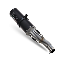 Pot echappement compatible avec Kawasaki Versys 650 2023-2025, M3 Black Titanium, Pot d'échappement complet racing, compris de collecteur et db killer amovible, sans homologation 