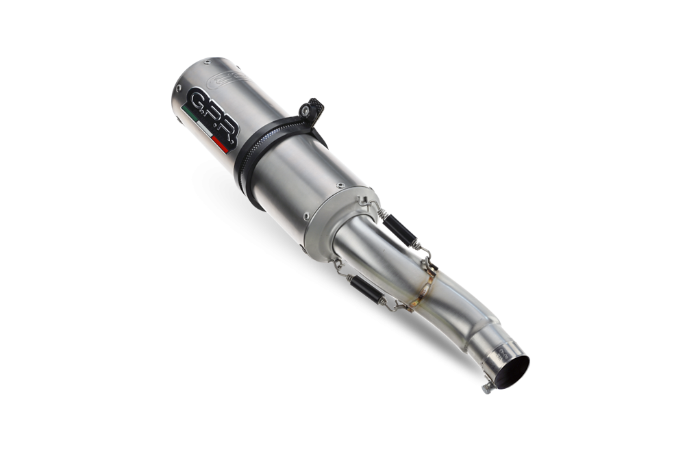 Pot echappement compatible avec Kawasaki Versys 650 2006-2014, M3 Titanium Natural, Échappement légal, homologué,silencieux avec db killer amovible et tuyau de liaison spécifique 
