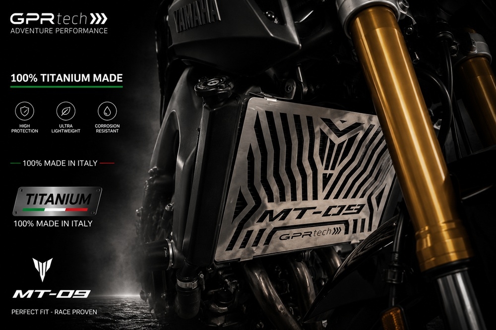 GPR TECH compatible with  Yamaha Mt-09 2025/2026 e5 plus Protecteur de radiateur en titane 
