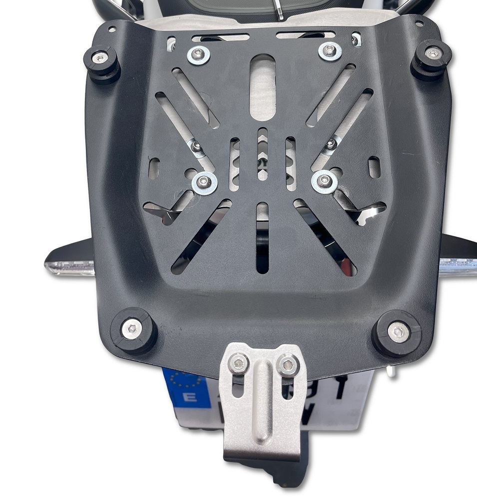 GPR TECH compatible with  Royal Enfield Himalayan 450 2024/2025 e5 Plus Plaque de montage spécifique Top Case ALPITECH 35 LT compatible avec le porte-bagages d'origine, en acier inoxydable fabriqué avec 4 points d'ancrage