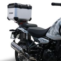 Top case GPR TECH compatible with  Royal Enfield Himalayan 450 2024/2025 e5 Plus GPR TECH Top case in aluminum, black color with specific plate included Capacity 26 LT.