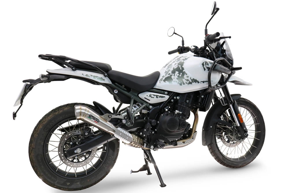 Exhaust compatible with Royal Enfield Guerrilla 450 2024-2025, Powercone Evo, Slip-on exhaust including removable db killer and link pipe, EPA-compliant 