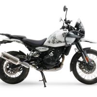 Exhaust compatible with Royal Enfield Guerrilla 450 2024-2025, Satinox, Slip-on exhaust including removable db killer and link pipe, EPA-compliant 
