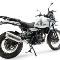 Exhaust compatible with Royal Enfield Guerrilla 450 2024-2025, Satinox, Slip-on exhaust including removable db killer and link pipe, EPA-compliant 
