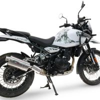 Exhaust compatible with Royal Enfield Guerrilla 450 2024-2025, Dune Triovale Titanio, Slip-on exhaust including removable db killer and link pipe, EPA-compliant 