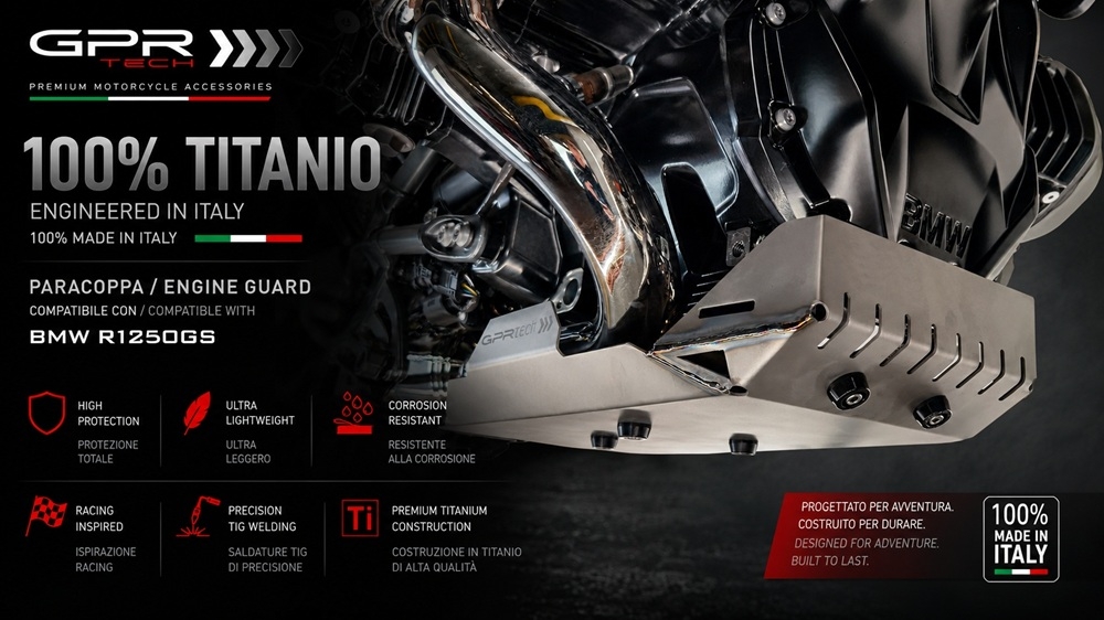 GPR TECH compatible with  Bmw R 1250 Gs Adventure 2019/2020 e4 GPR TECH Titanium Skid plate 