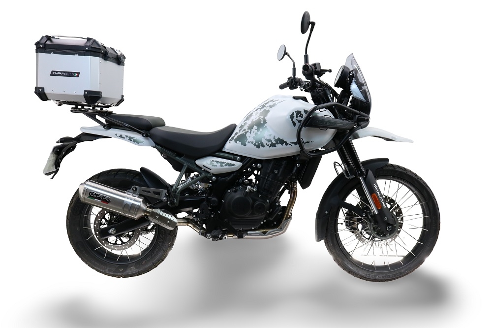Top case GPR TECH compatible with  Royal Enfield Himalayan 450 2024/2025 e5 Plus GPR TECH Top case in aluminum, silver color with specific plate included Capacity 35 LT.