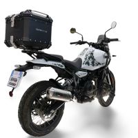 Top case GPR TECH compatible with  Royal Enfield Himalayan 450 2024/2025 e5 Plus GPR TECH Top case in aluminum, black color with specific plate included Capacity 26 LT.