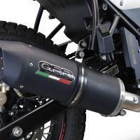 GPR pot echappement compatible avec  Royal Enfield Scram 411 2022-2024, Furore Evo4 Nero, Échappement légal, homologué,silencieux avec catalyseur, db killer amovible et tuyau de liaison spécifique 