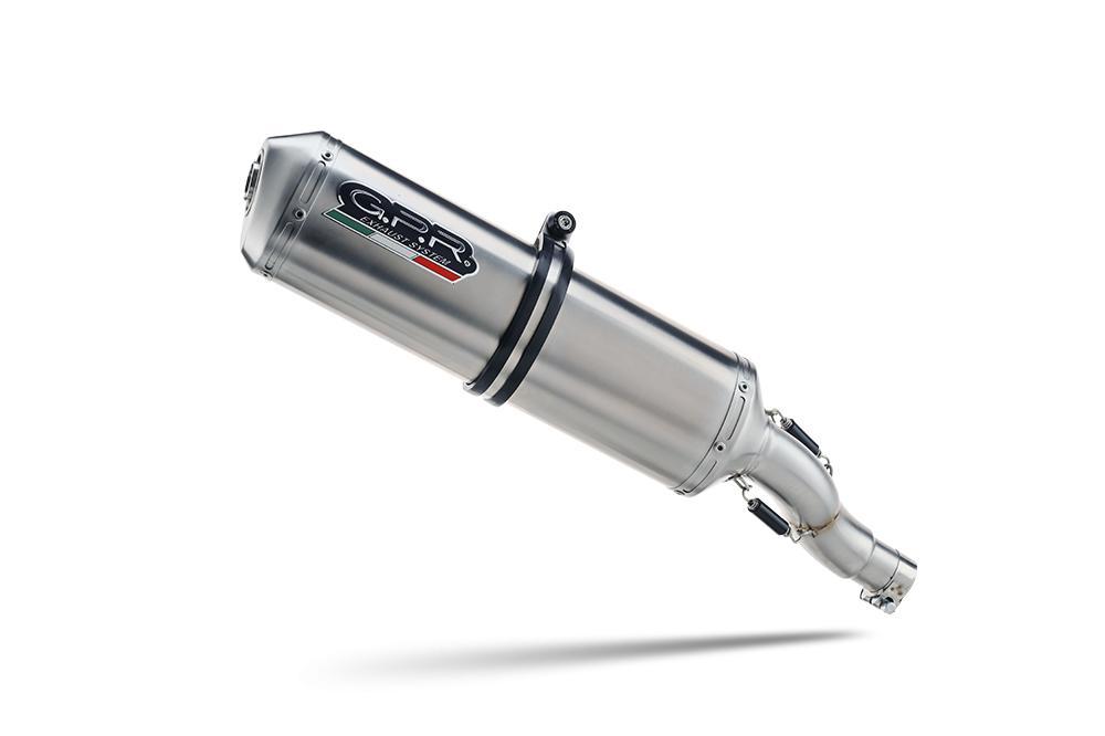Pot echappement compatible avec Suzuki Sv 650 - S 1999-2002, Satinox , Pot échappement homologué et légal, silencieux avec mi-collecteur y db killer amovible 