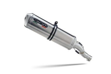Pot echappement compatible avec Suzuki Sv 650 - S 2003-2010, Satinox , Pot échappement homologué et légal, silencieux avec mi-collecteur y db killer amovible 