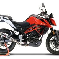 GPR exhaust compatible with Swm Motorcycles Hoku 125 2022-2024, Deeptone Inox, Slip-on exhaust including removable db killer and link pipe, EPA-compliant 