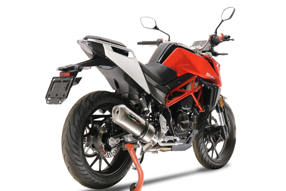 GPR exhaust compatible with Swm Motorcycles Hoku 125 2022-2024, Satinox , Slip-on exhaust including removable db killer and link pipe, EPA-compliant 