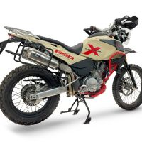 GPR exhaust compatible with Swm Motorcycles Superdual 600 T 2023-2024, Satinox , Dual slip-on including removable db killers and link pipes, EPA-compliant 