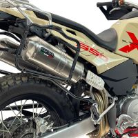 GPR exhaust compatible with Swm Motorcycles Superdual 600 T 2023-2024, Satinox , Dual slip-on including removable db killers and link pipes, EPA-compliant 