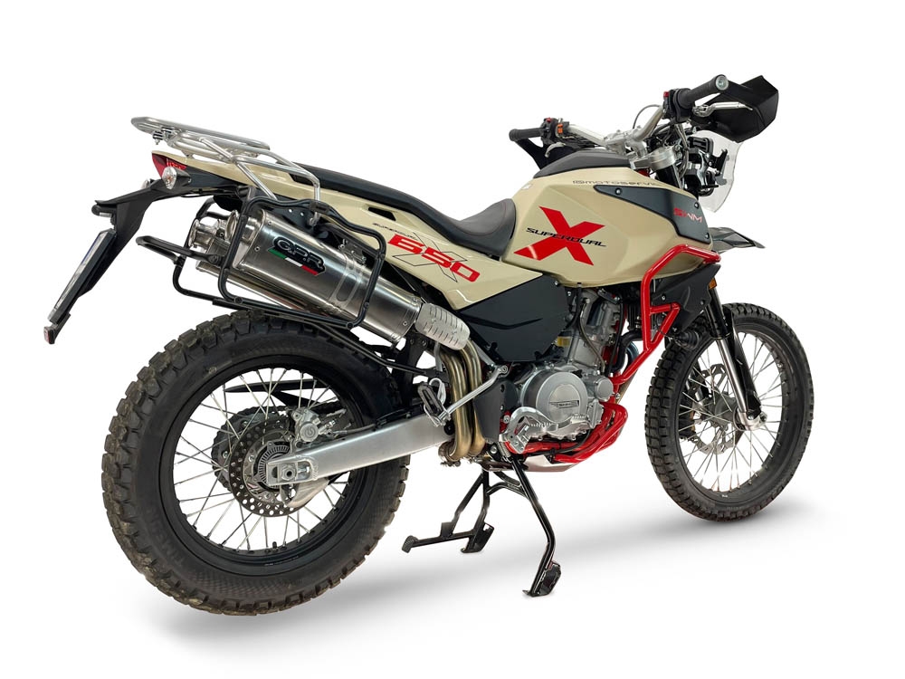 GPR exhaust compatible with Swm Motorcycles Superdual 650 X 2025-2026, Trioval, Dual slip-on including removable db killers and link pipes, EPA-compliant 