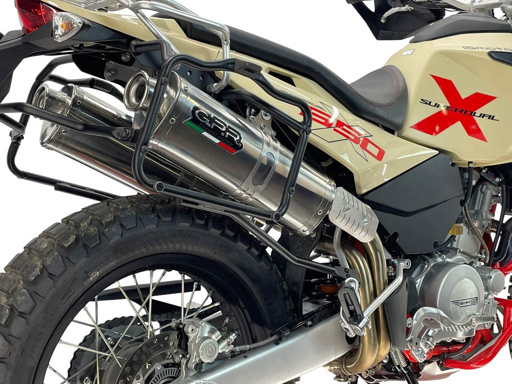 GPR exhaust compatible with Swm Motorcycles Superdual 650 X 2025-2026, Trioval, Dual slip-on including removable db killers and link pipes, EPA-compliant 