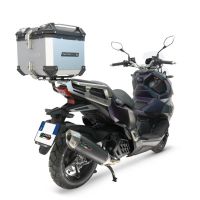 Top case GPR TECH compatible with  Sym ADX 125 2024/2026 e5 Plus Top Case Alpitech en aluminium, couleur argent avec plaque spécifique incluse Capacité Litres 45
